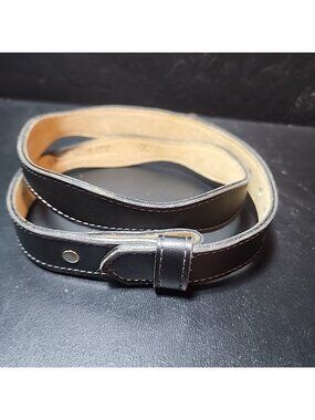 Fort Worth Leather Black Belt Women's Sz 30 Scalloped NO BUCKLE
